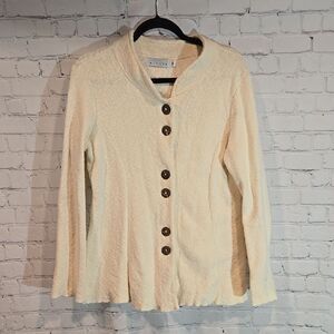 Willow cream button front cotton cardigan size S